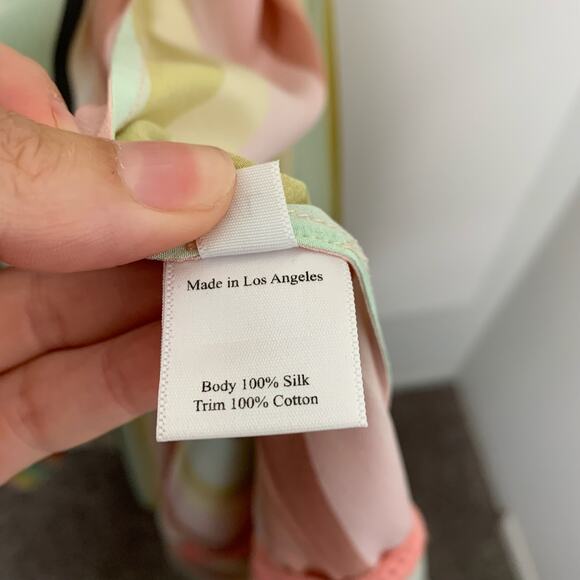 We Are LEONE Contrast Maxi Cardigan Striped Tie Dress Womens Large Medium Silk - Picture 15 of 16